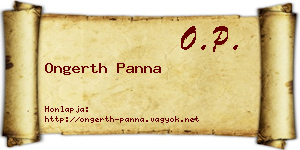 Ongerth Panna névjegykártya